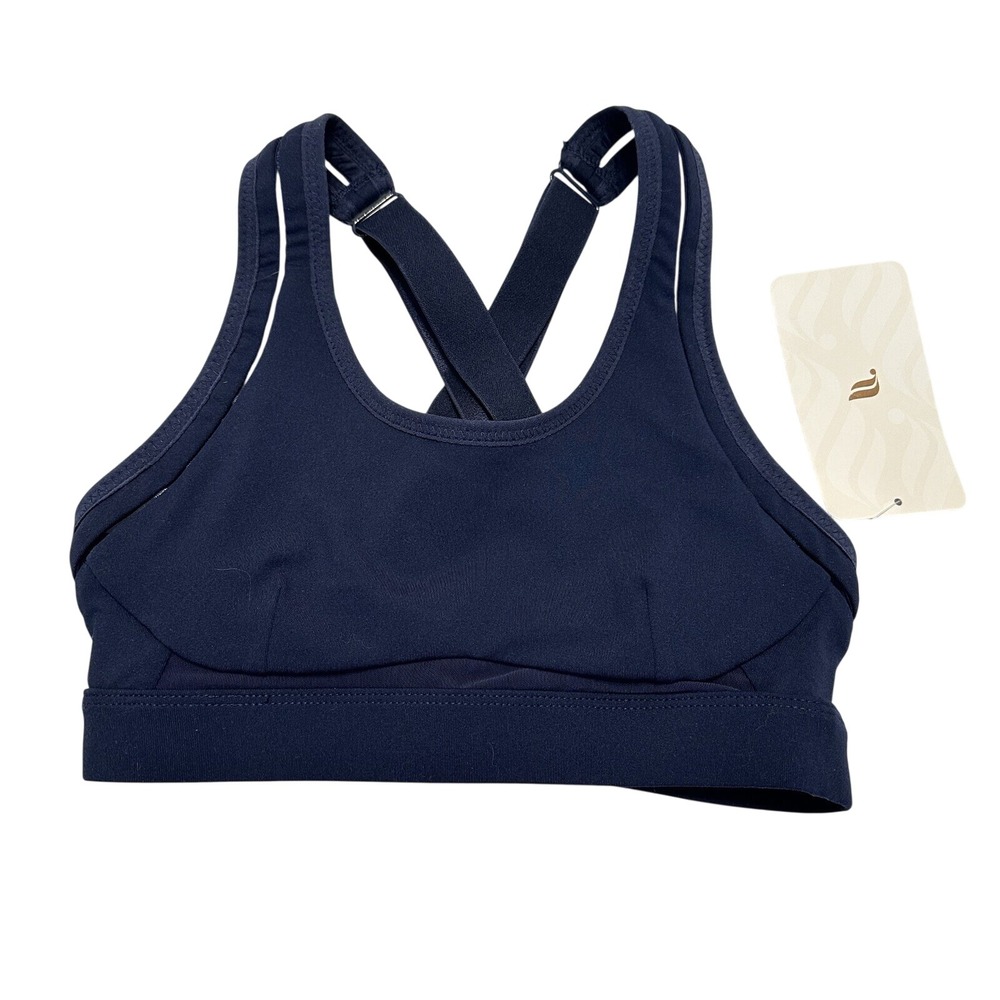 Fabletics Belle High Impact Sports Bra Navy Blue Strappy Adjustable XXS NEW